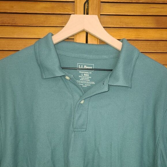 L.L. Bean Mens Long Sleeve Polo Size L - Picture 4 of 8